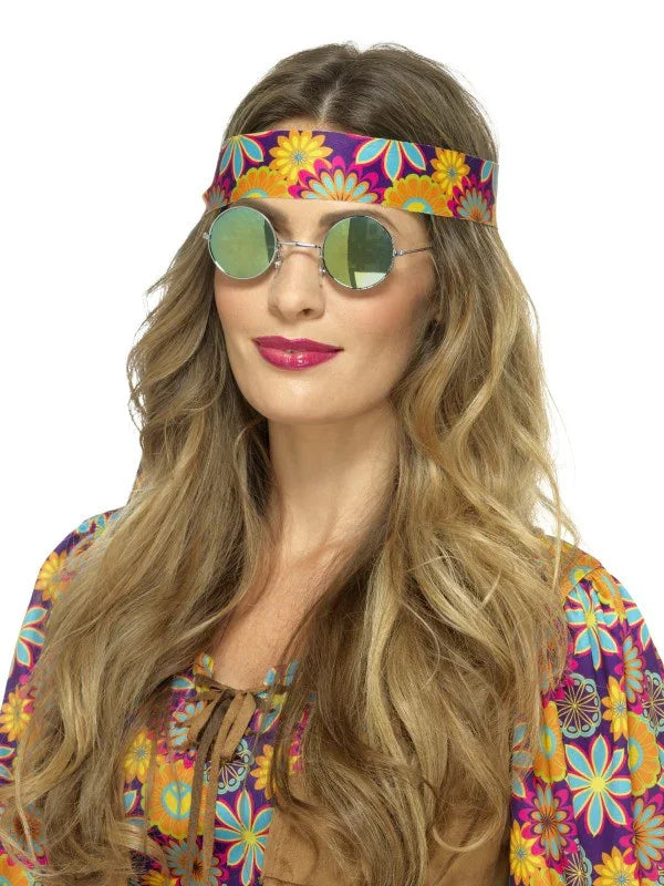 Gafas Redondas de Espejo para Hippie Complementos Hippies Smiffys